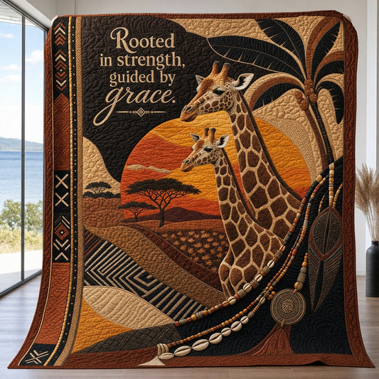 Rooted Strength Quilt Blanket - Quilted Blanket by OtterMia