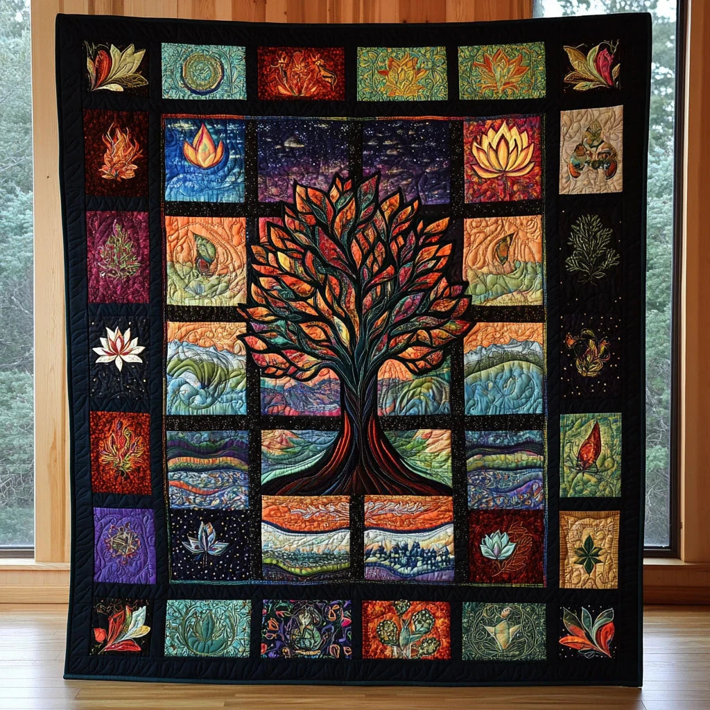 Roots Of Cosmos Quilt Blanket