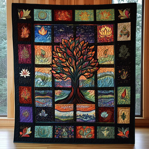 Roots Of Cosmos Quilt Blanket