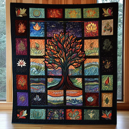 Roots Of Cosmos Quilt Blanket