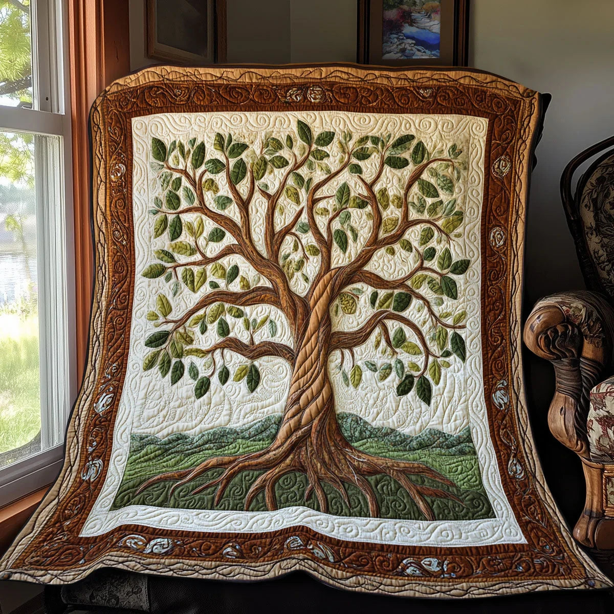 Roots Of Life Quilt Blanket