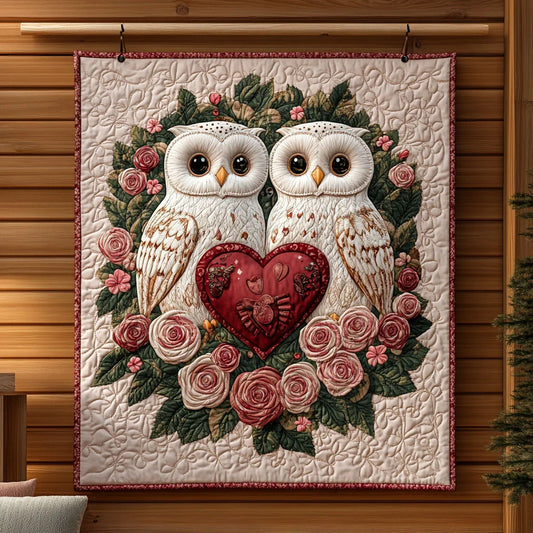 Rose Owls Quilt Blanket
