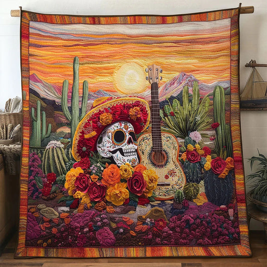 Rose Song Guitar Quilt Blanket