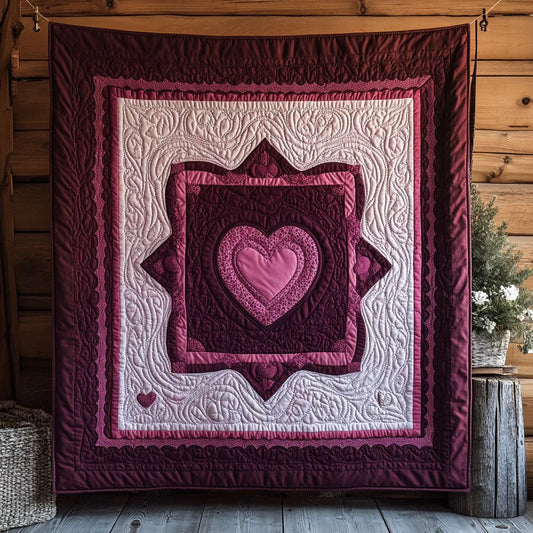 Roses Heart Quilt Blanket
