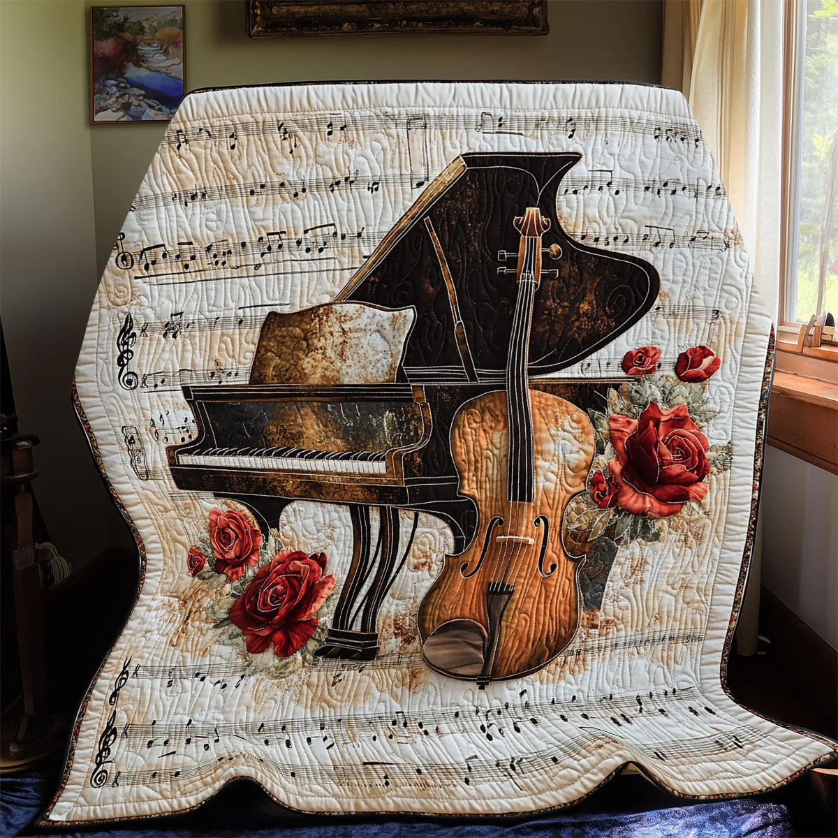 Rosewood Melody Quilt Blanket