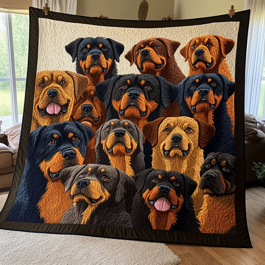 Rottweiler Dog Quilt Blanket