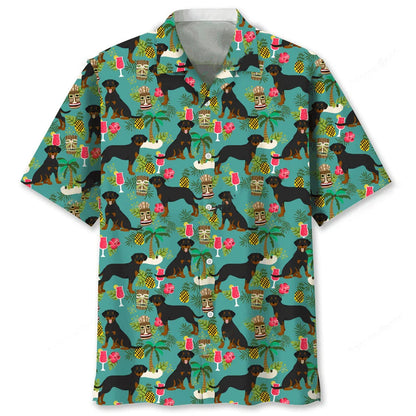Rottweiler Hawaiian Beach Hawaiian Shirt, custom shirt gift for men