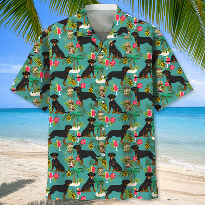 Rottweiler Hawaiian Beach Hawaiian Shirt, custom shirt gift for men (view 2)