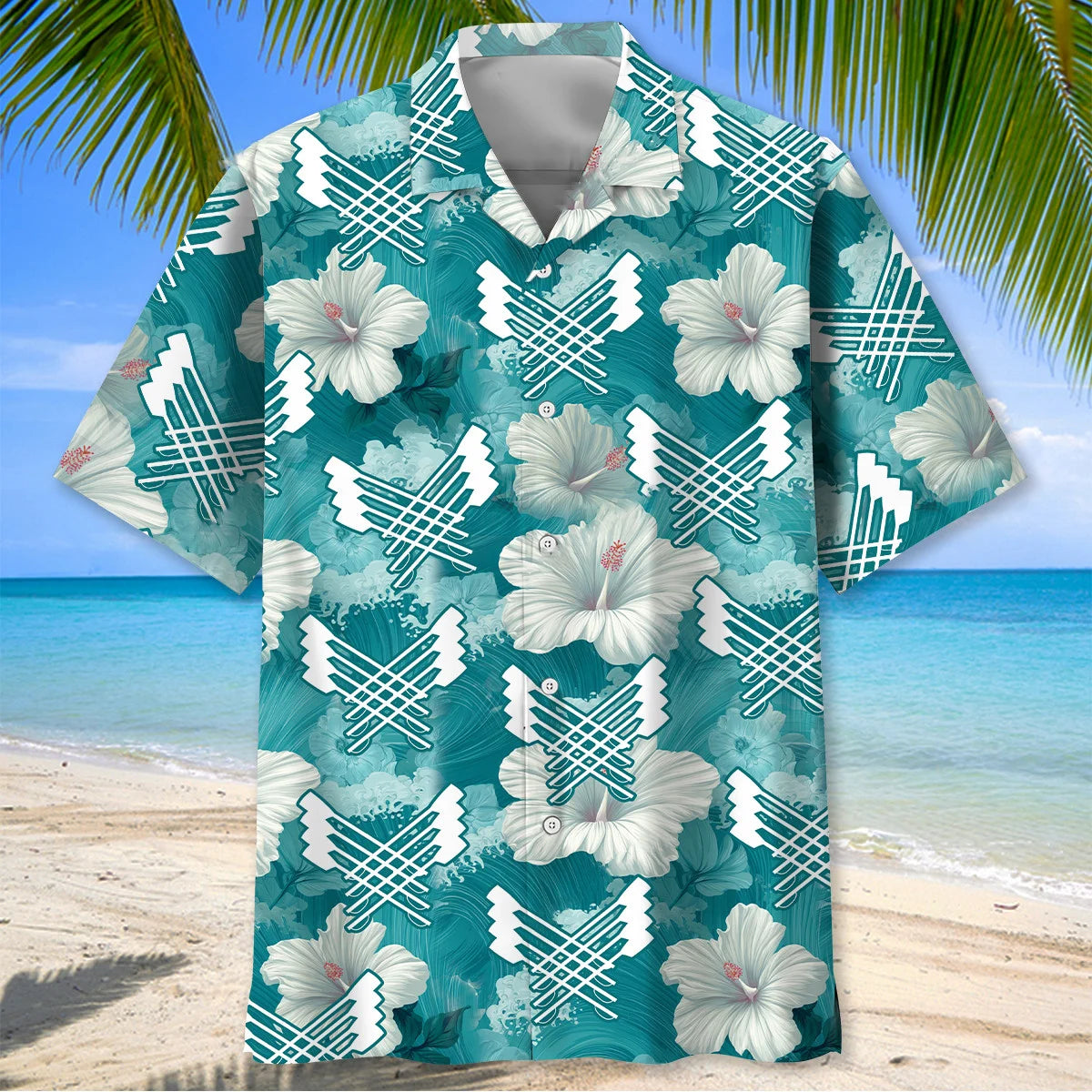Rowing Blue Hibiscus Hawaiian Shirt, custom shirt gift for men