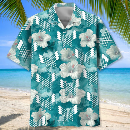 Rowing Blue Hibiscus Hawaiian Shirt, custom shirt gift for men