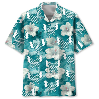 Rowing Blue Hibiscus Hawaiian Shirt, custom shirt gift for men (view 2)