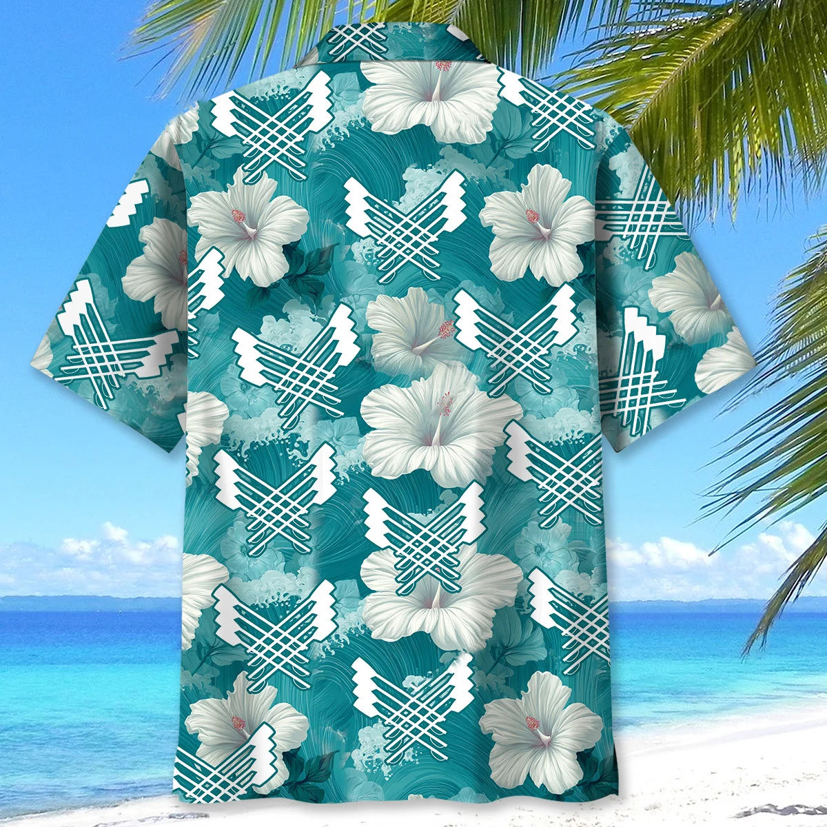 Rowing Blue Hibiscus Hawaiian Shirt, custom shirt gift for men (view 3)