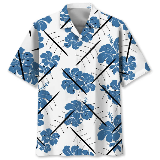 Rowing Hibiscus Flower Hawaiian Shirt, custom shirt gift for men