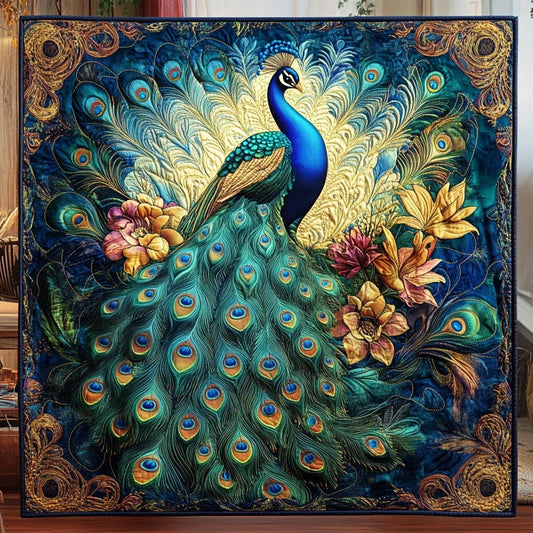 Royal Peacock Quilt Blanket