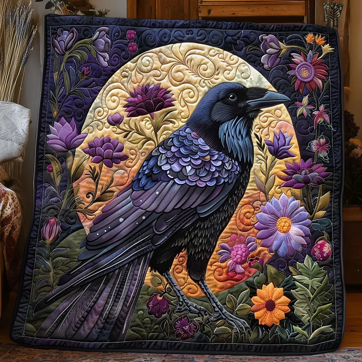 Royal Raven Quilt Blanket