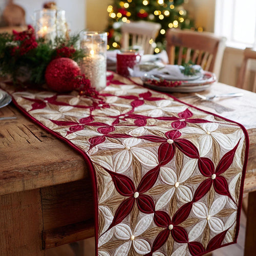 Ruby Whispers Quilted Table Runner