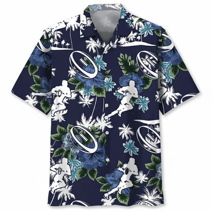 Rugby Blue Nature Hawaiian Shirt, custom shirt gift for men (view 2)