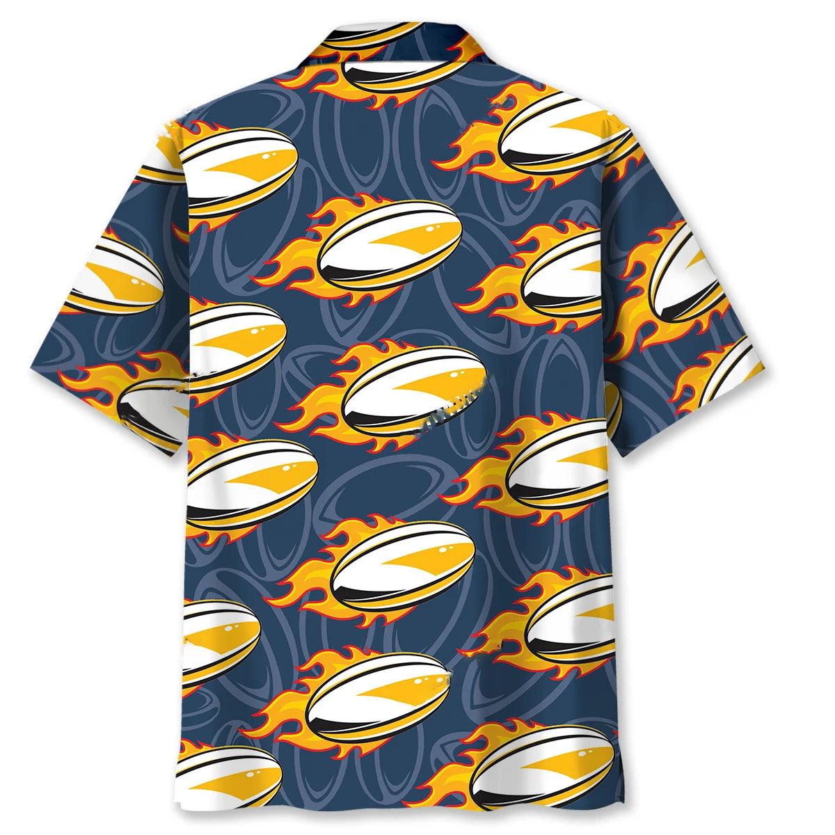 Rugby Fire Hawaiian Shirt, custom shirt gift for men (view 4)