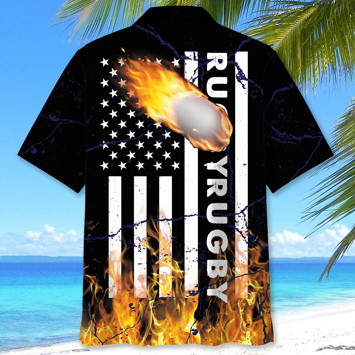 Rugby Hawaiian Shirt, custom shirt gift for men (view 3)