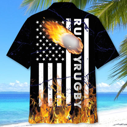 Rugby Hawaiian Shirt, custom shirt gift for men (view 3)