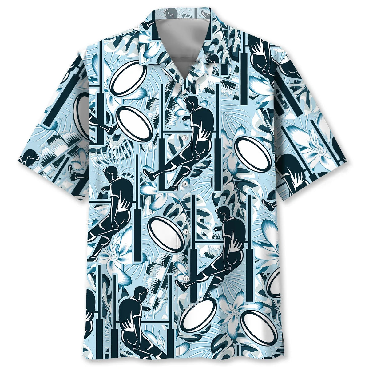Rugby Player Hawaiian Shirt, custom shirt gift for men