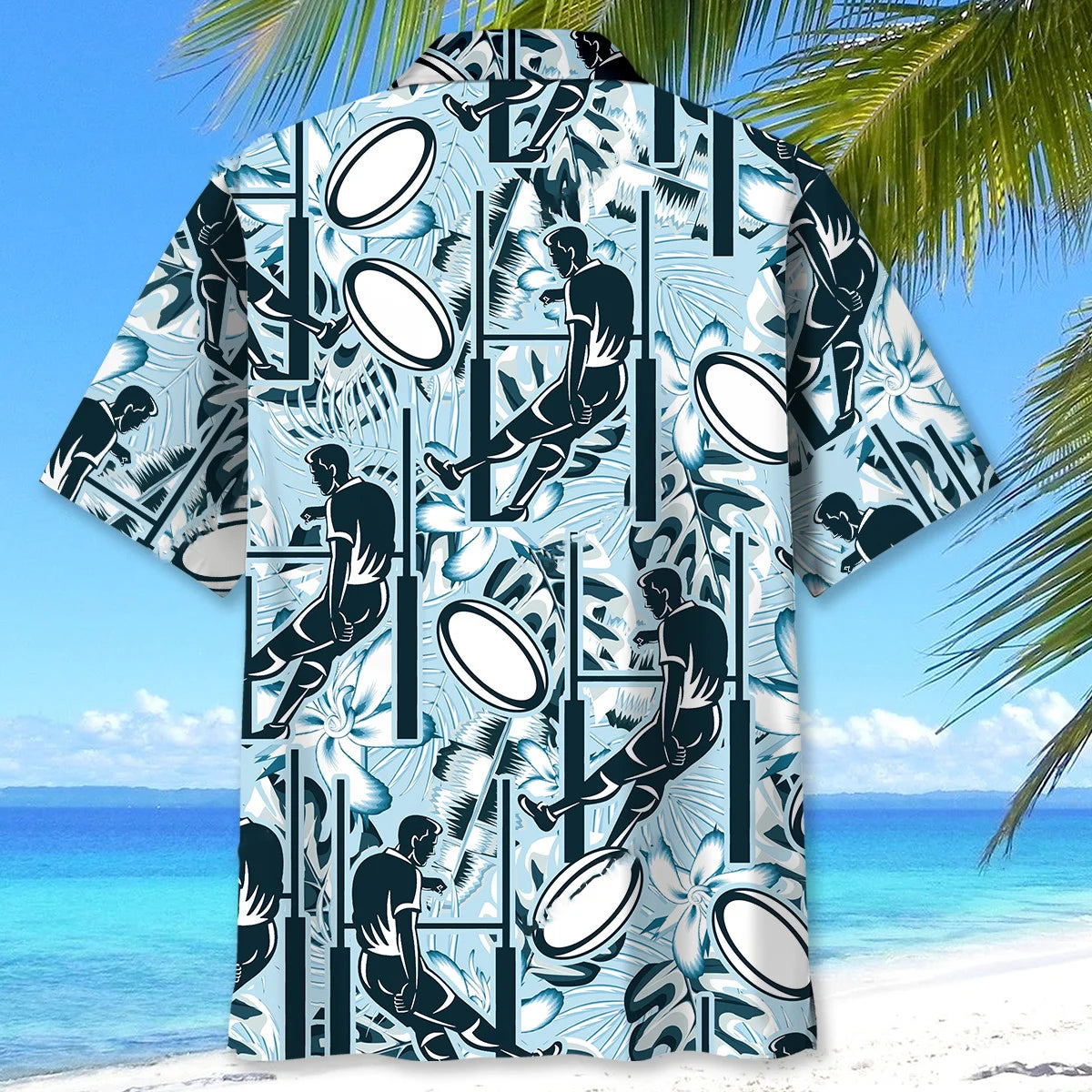 Rugby Player Hawaiian Shirt, custom shirt gift for men (view 3)