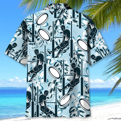 Rugby Player Hawaiian Shirt, custom shirt gift for men (view 3)