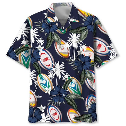 Rugby Tropical Nature Hawaiian Shirt, custom shirt gift for men