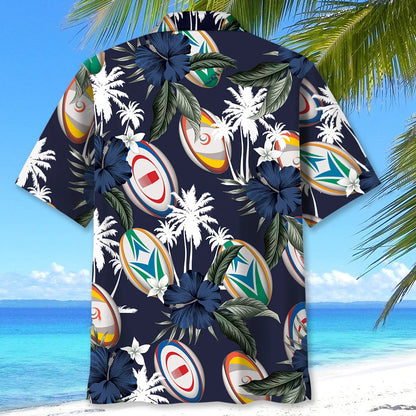 Rugby Tropical Nature Hawaiian Shirt, custom shirt gift for men (view 3)