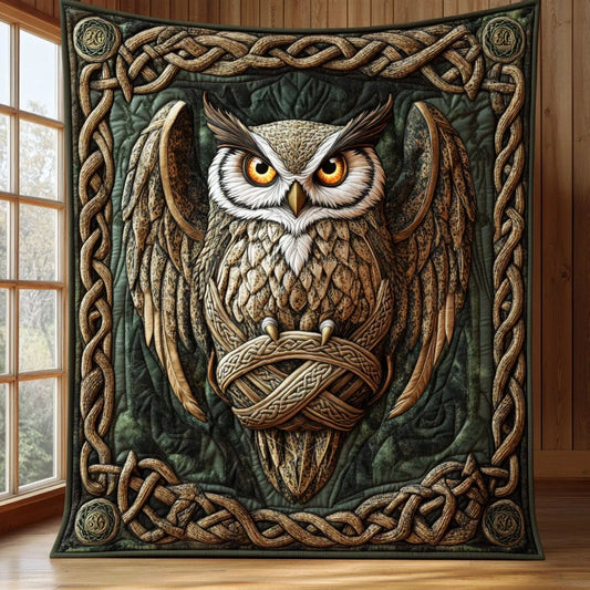 Rune Owl Quilt Blanket