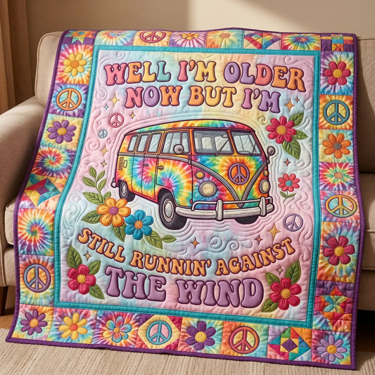 Running Against The Wind Quilt Blanket