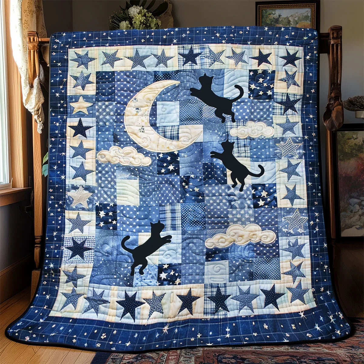 Running To The Moon Quilt Blanket