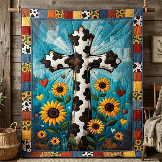 Rustic Blessings Quilt Blanket - Quilted Blanket by OtterMia