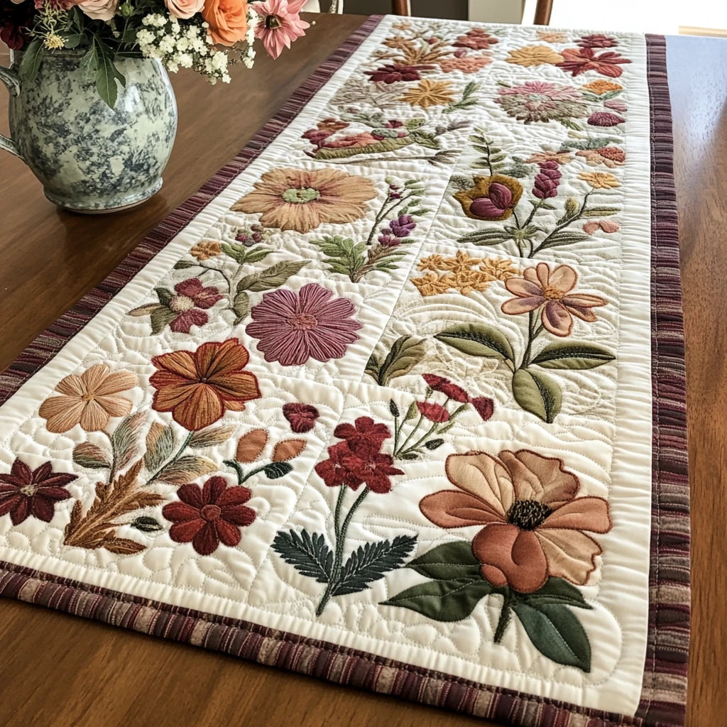 Rustic Bloom Quilted Table Runner