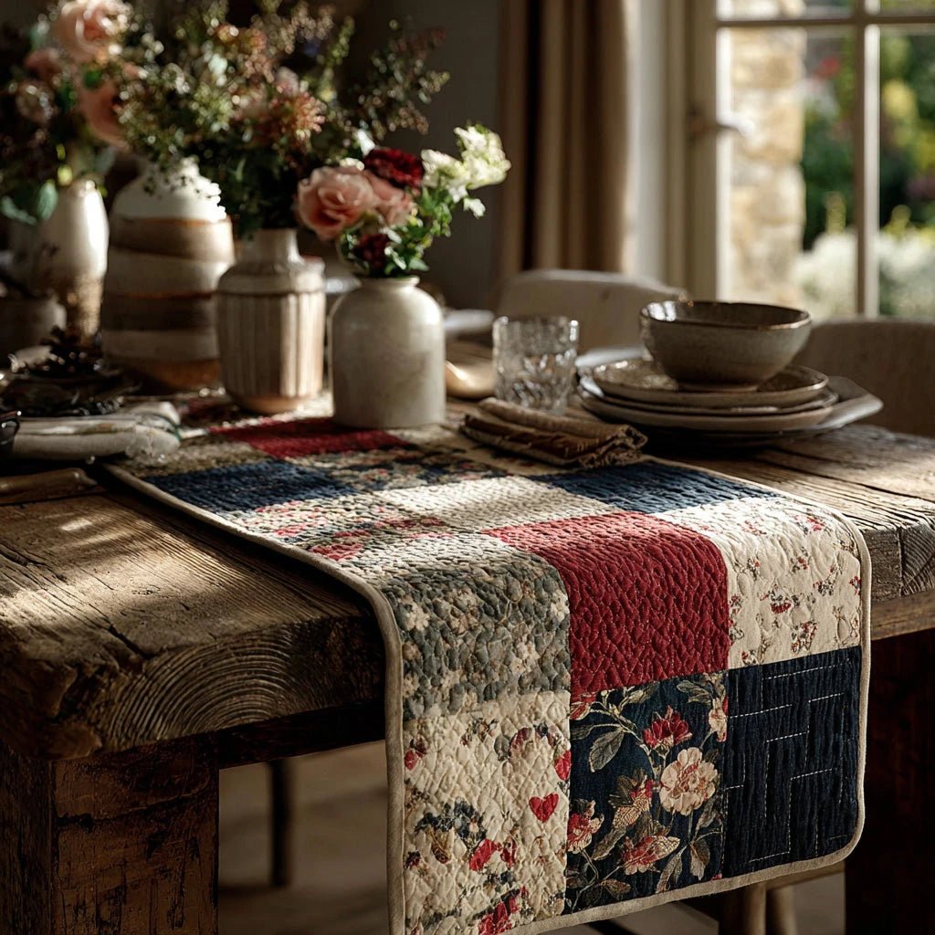 Rustic Bloom Quilted Table Runner