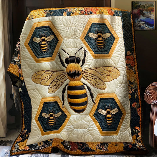 Rustic Bumble Bee Quilt Blanket