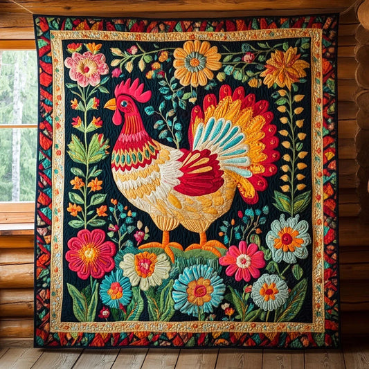 Rustic Chicken Quilt Blanket