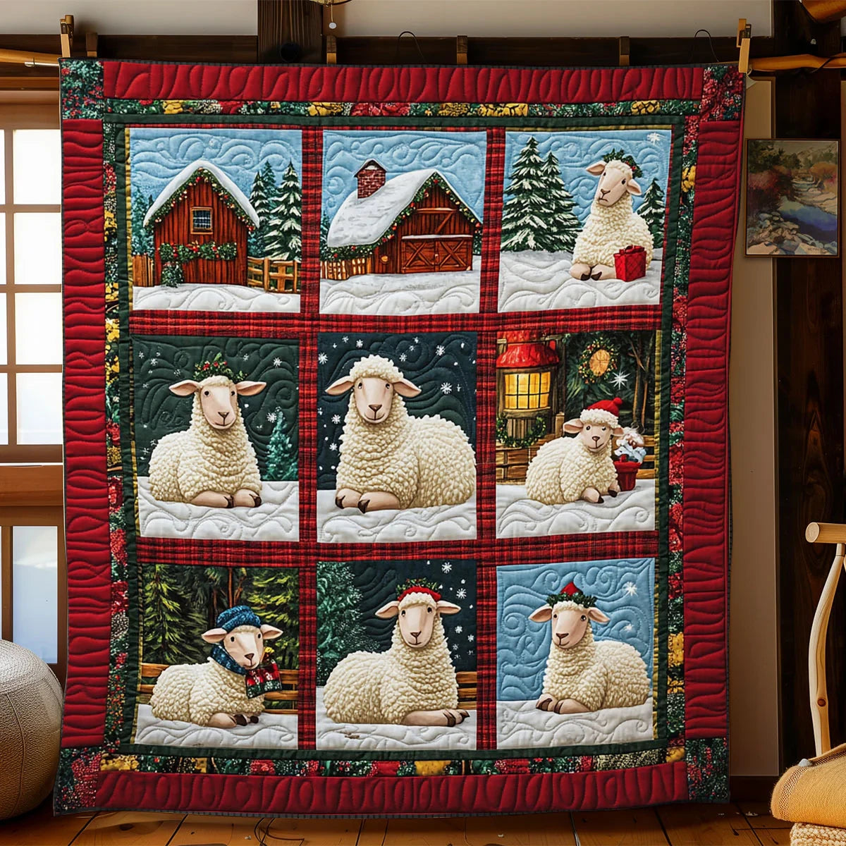 Rustic Christmas Quilt Blanket