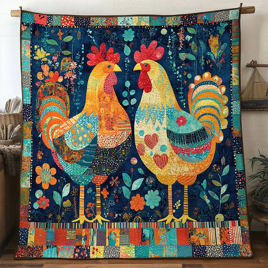 Rustic Color Chicken Quilt Blanket