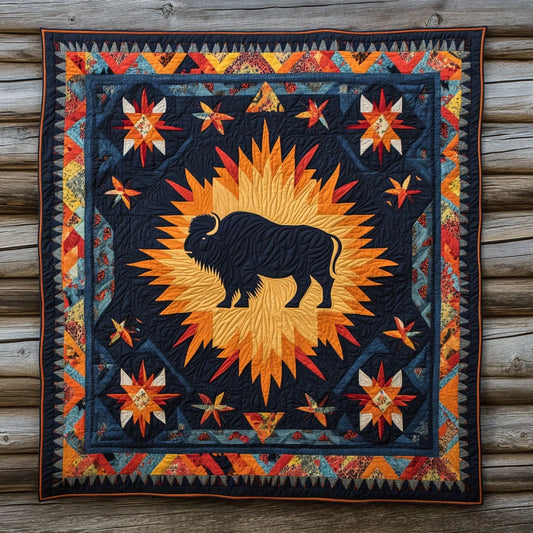 Rustic Crown Bison Quilt Blanket