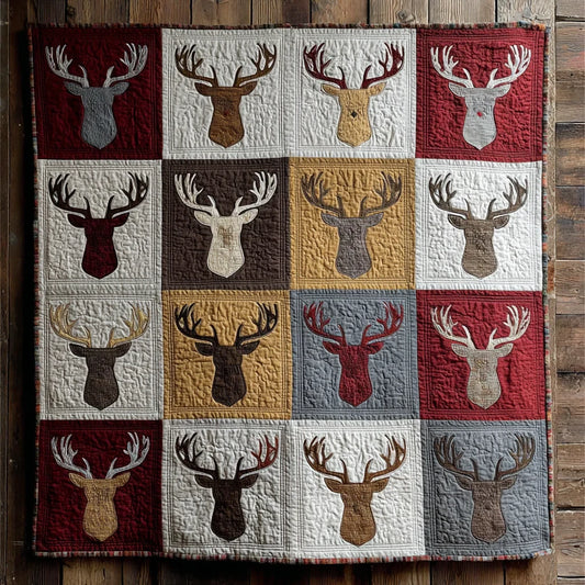 Rustic Deer Quilt Blanket