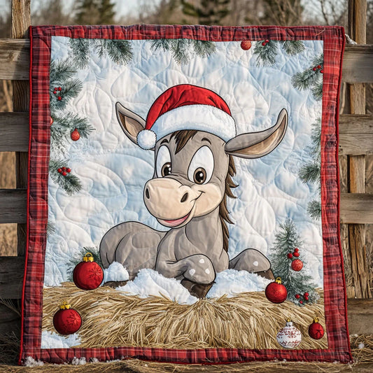 Rustic Donkey Noel Quilt Blanket