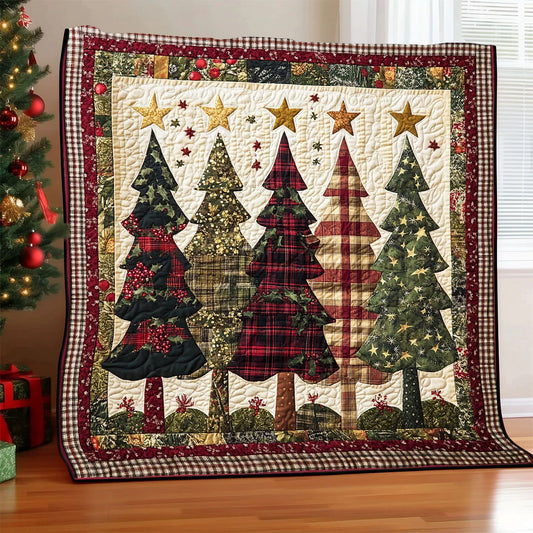 Rustic Evergreen Quilt Blanket