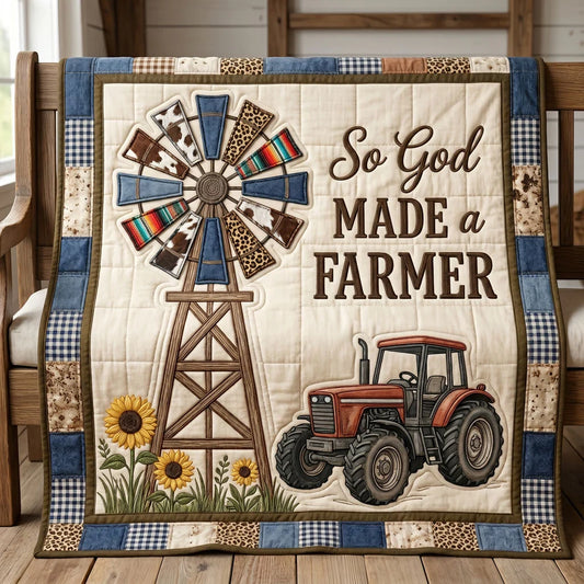 Rustic Farmer Blessing Quilt Blanket