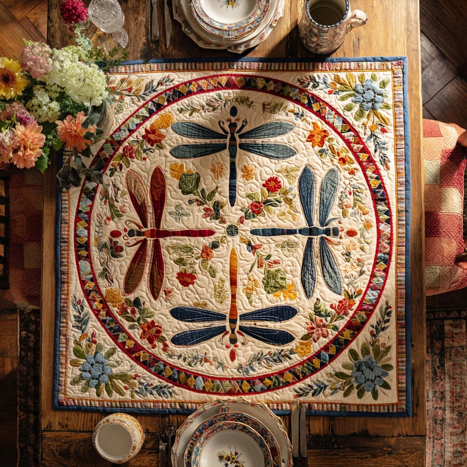 Rustic Flutter Quilted Table Topper