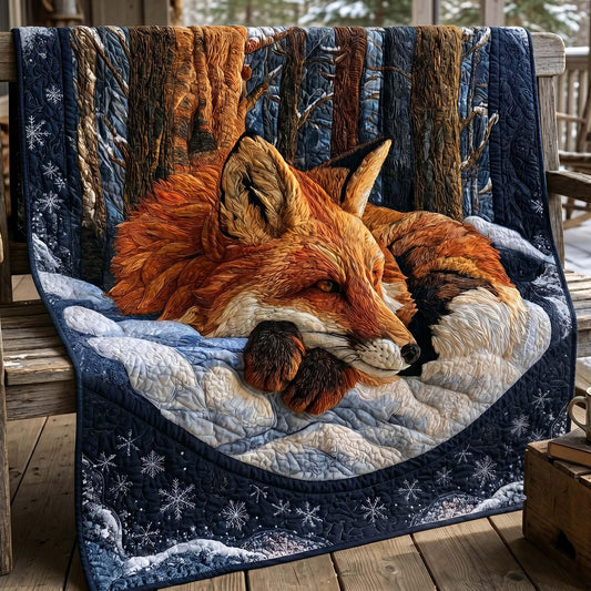 Rustic Fox Quilt Blanket - Quilted Blanket by OtterMia