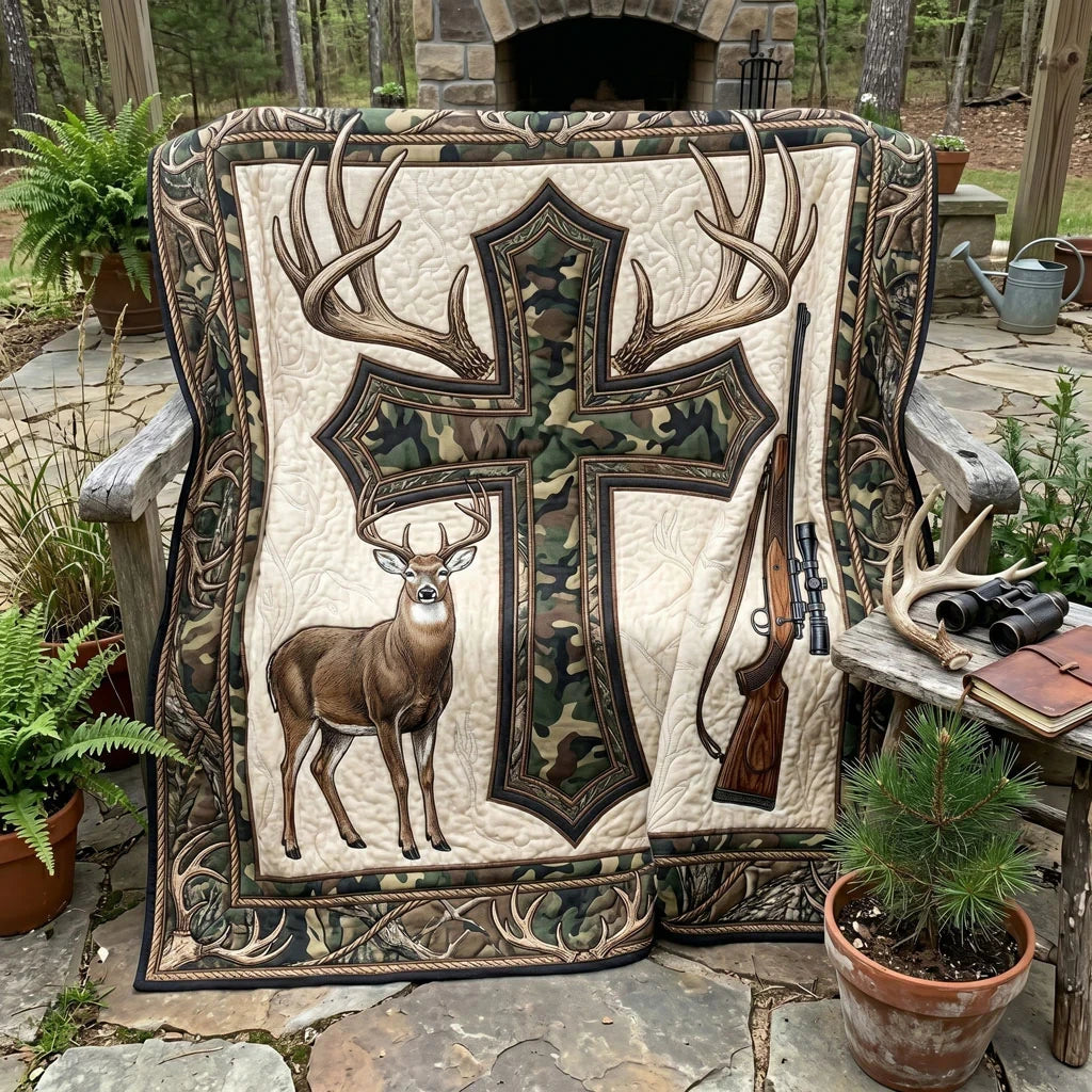 Rustic Hunter Faith Quilt Blanket