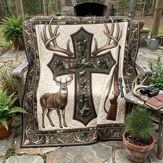 Rustic Hunter Faith Quilt Blanket