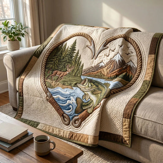 Rustic Hunter's Love Quilt Blanket