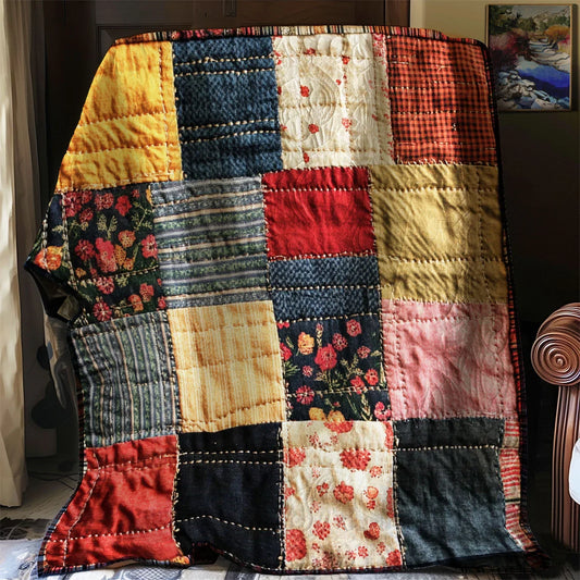 Rustic Patchwork Quilt Blanket